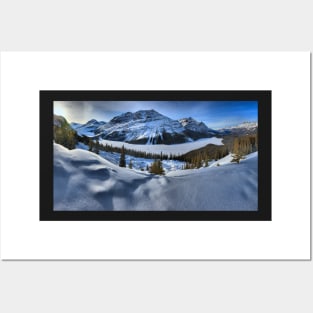 Peyto Lake Winter Panorama Posters and Art